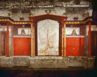 Innenansicht des Hauses mit Fresken aus 25 v. Chr. - 25 n. Chr.